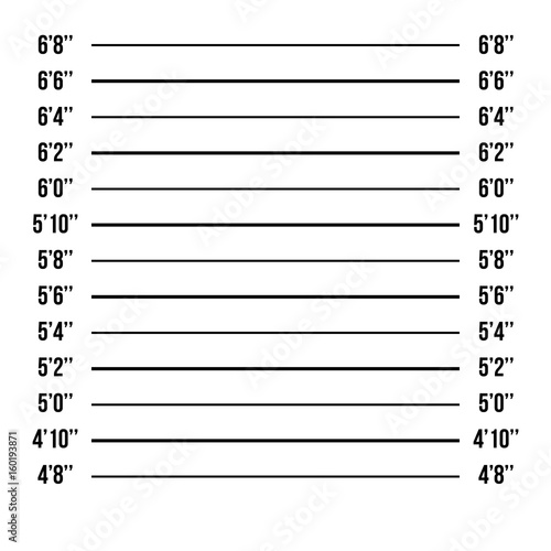 Mugshot Police Vector. Police Mugshot Lineup Isolated. Prison Background. Vector Illustration