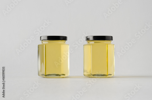 Honey Jar Mock-Up - Two Jars © Shablon