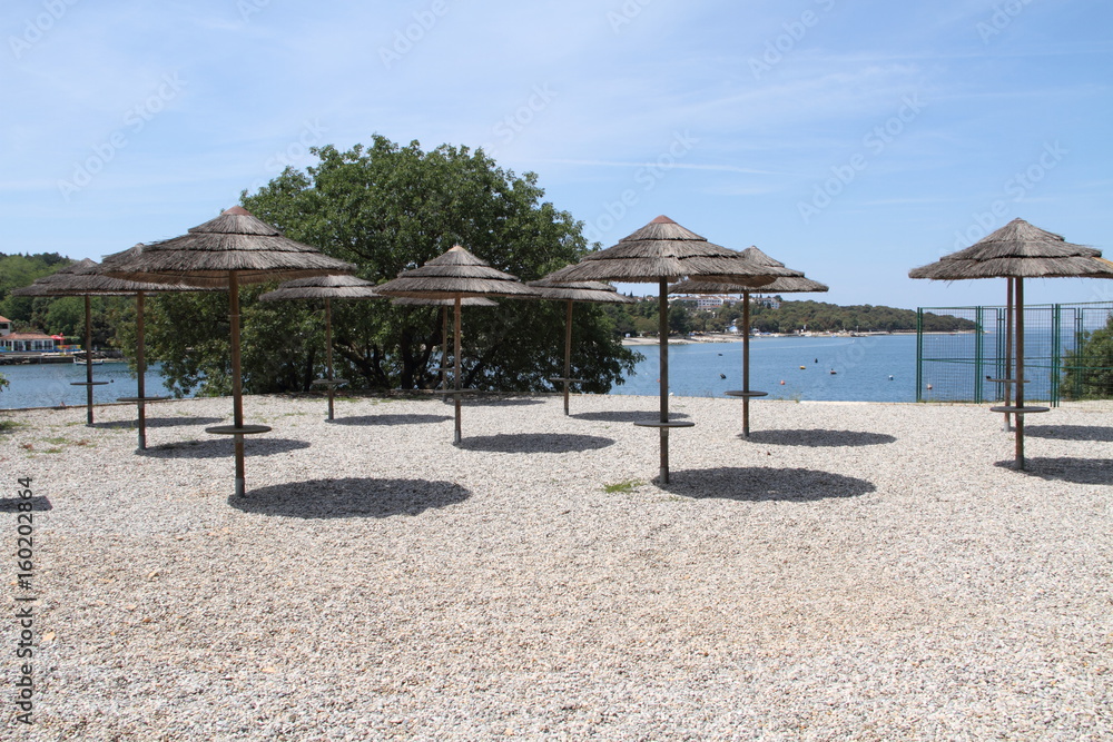 viele Sonnenschirme am Strand viele Sonnenschirme am Strand