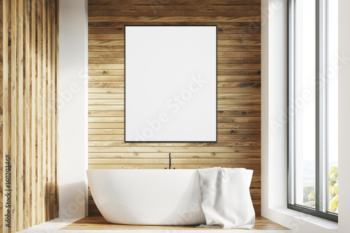 White tub  wooden room  poster  front