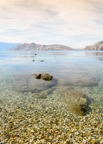 Fototapeta Naklejka Na Ścianę i Meble -  Pebble beach in Baska, Croatia 