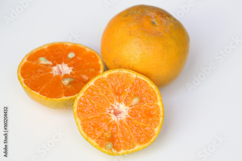 Oranges slice   Slice of fresh oranges against on white background