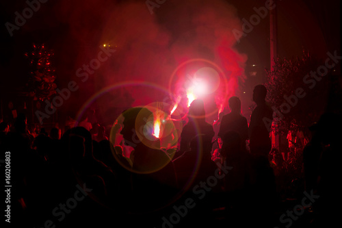 Crowd of people celebrating anniversary of Goztepe football team (Izmir - Turkey) photo