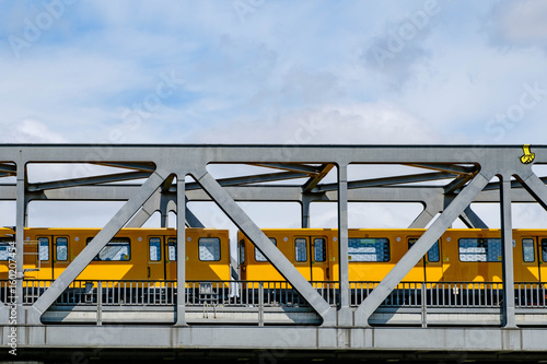 Photography Berlin subway train (U-Bahn) crossing bridge