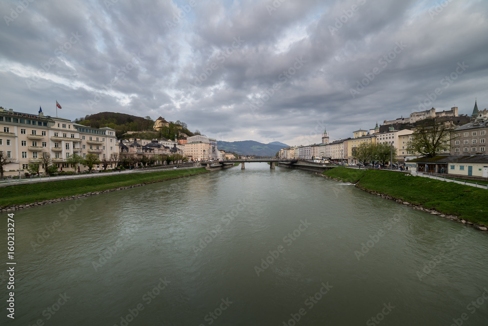 View of the Salzach river in Salzburg