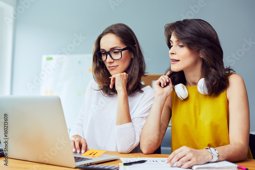 Two Female entrepreneur working with laptop