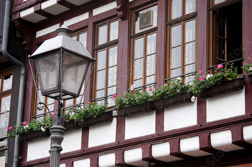 Facades of old buildings in Europe