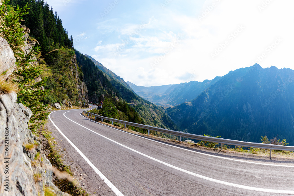 The scenic Transfagarasan highway in Romania