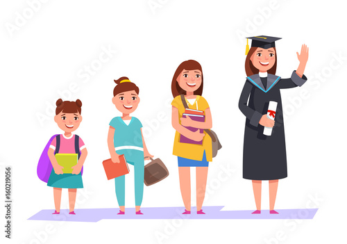 Set character students different ages