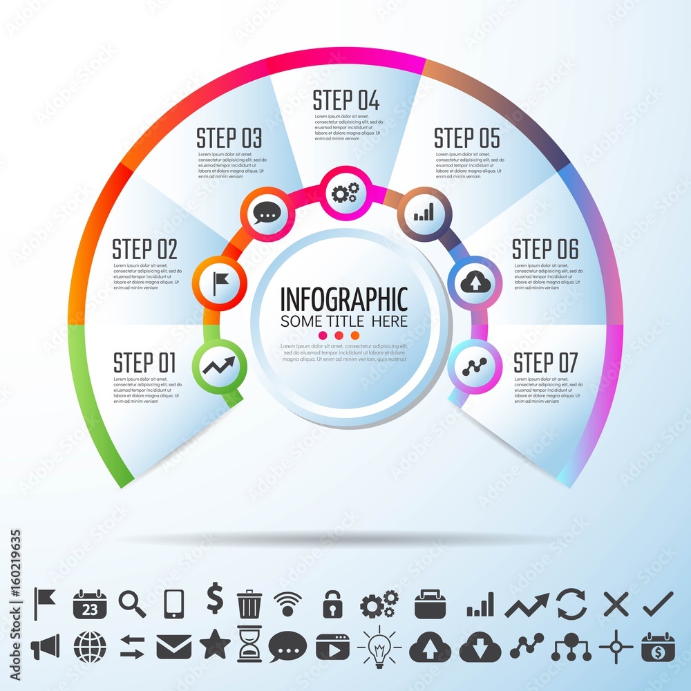 Fototapeta premium Circle Infographics Design Template