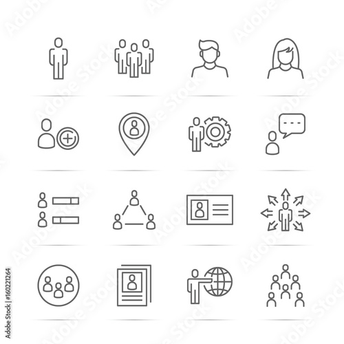people vector line icons
