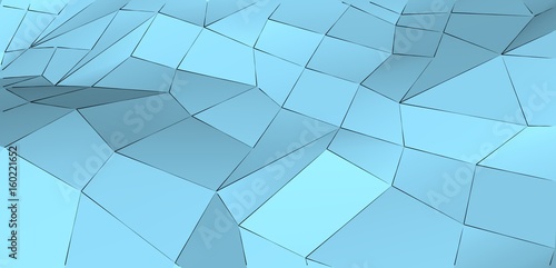 Beautiful sky blue low poly background. Abstract dream concept. Surface with shadows. 