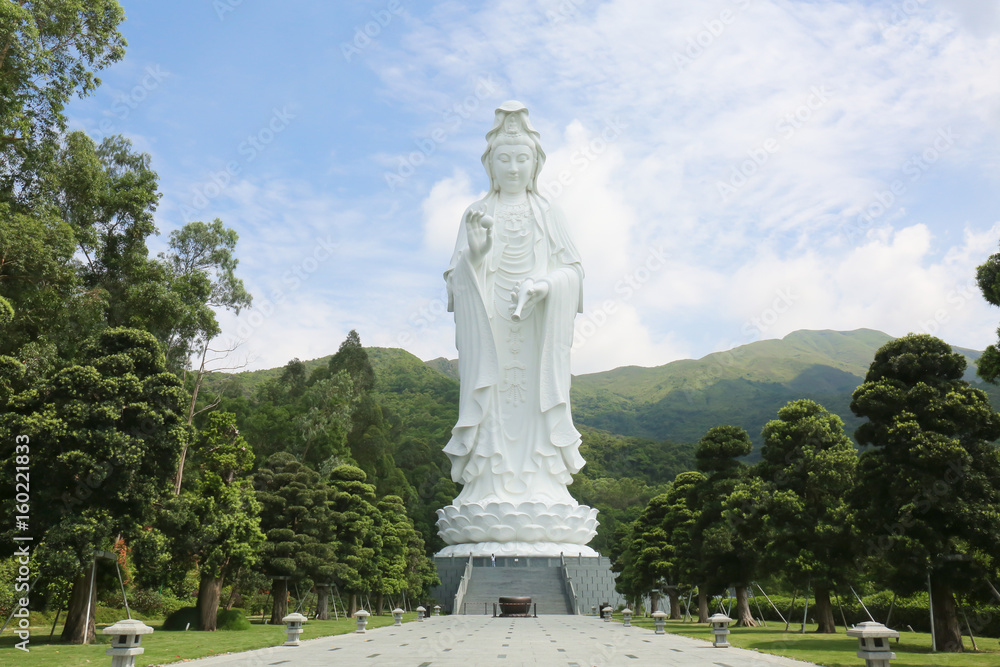 Tsz Shan Monastery.It is a Chinese Buddhist monastery in Tung Tsz.Much of the monastery building funds were donated by local business magnate Li Ka-shing.Guanyin in Hong Kong