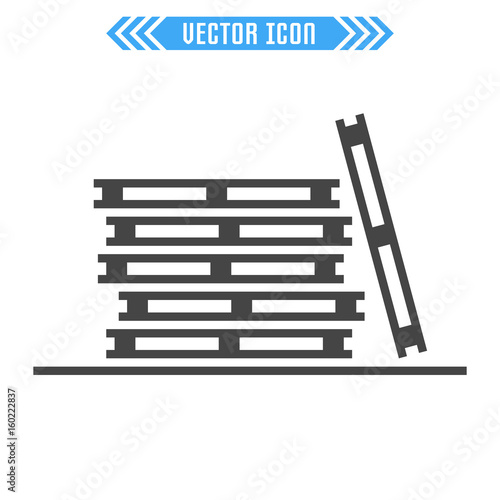 Pallets icon. Vector sign symbol. Isolated on white background.