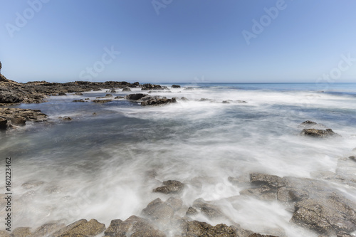 Pacific wave motion blur at Abalone Cove Shoreline Park in Southern California.
