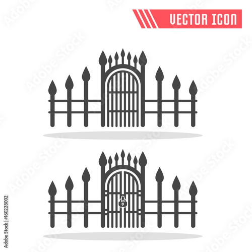 Gate icon. Vector sign symbol. Isolated on white background.