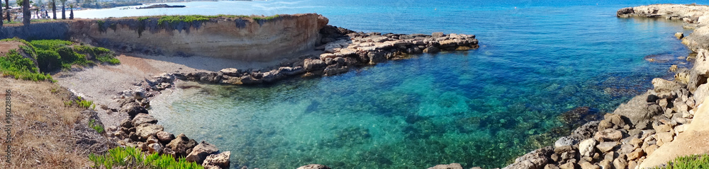 panorama beach coast landscape mediterranean sea Cyprus island