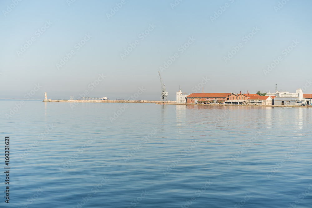 Tranquil scene of Thessaloniki Port in the Morning