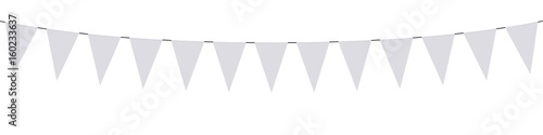 Guirlande, fanions blancs