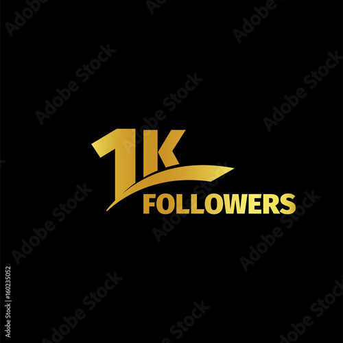 1K followers vector illustration. 1000