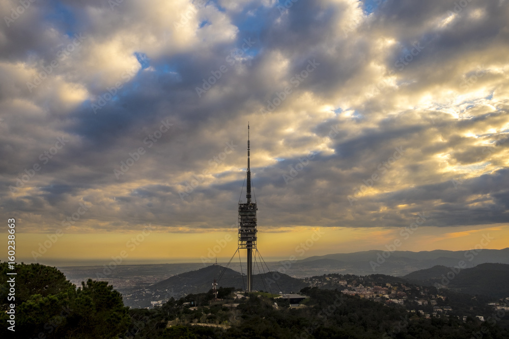 Torre Collserola tower in Tibidabo mountain in Barcelona Torre Collserola tower in Tibidabo mountain in Barcelona