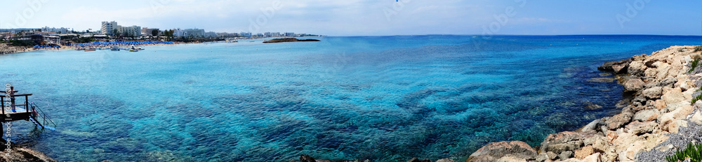 panorama beach coast landscape mediterranean sea Cyprus island panorama beach coast landscape mediterranean sea Cyprus island