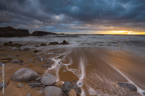 Obraz na płótnie Cloudy Sunset at Pescadero State Beach California w salonie