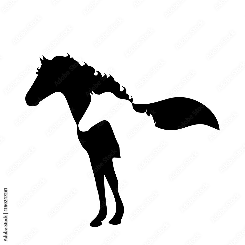 Naklejka Vector silhouette of horse logo on white background.