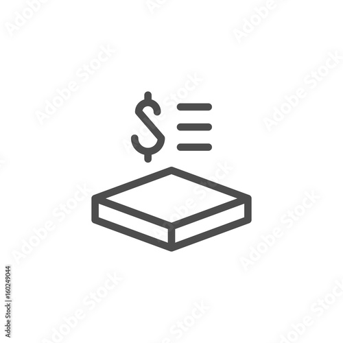 Price per square meter line icon