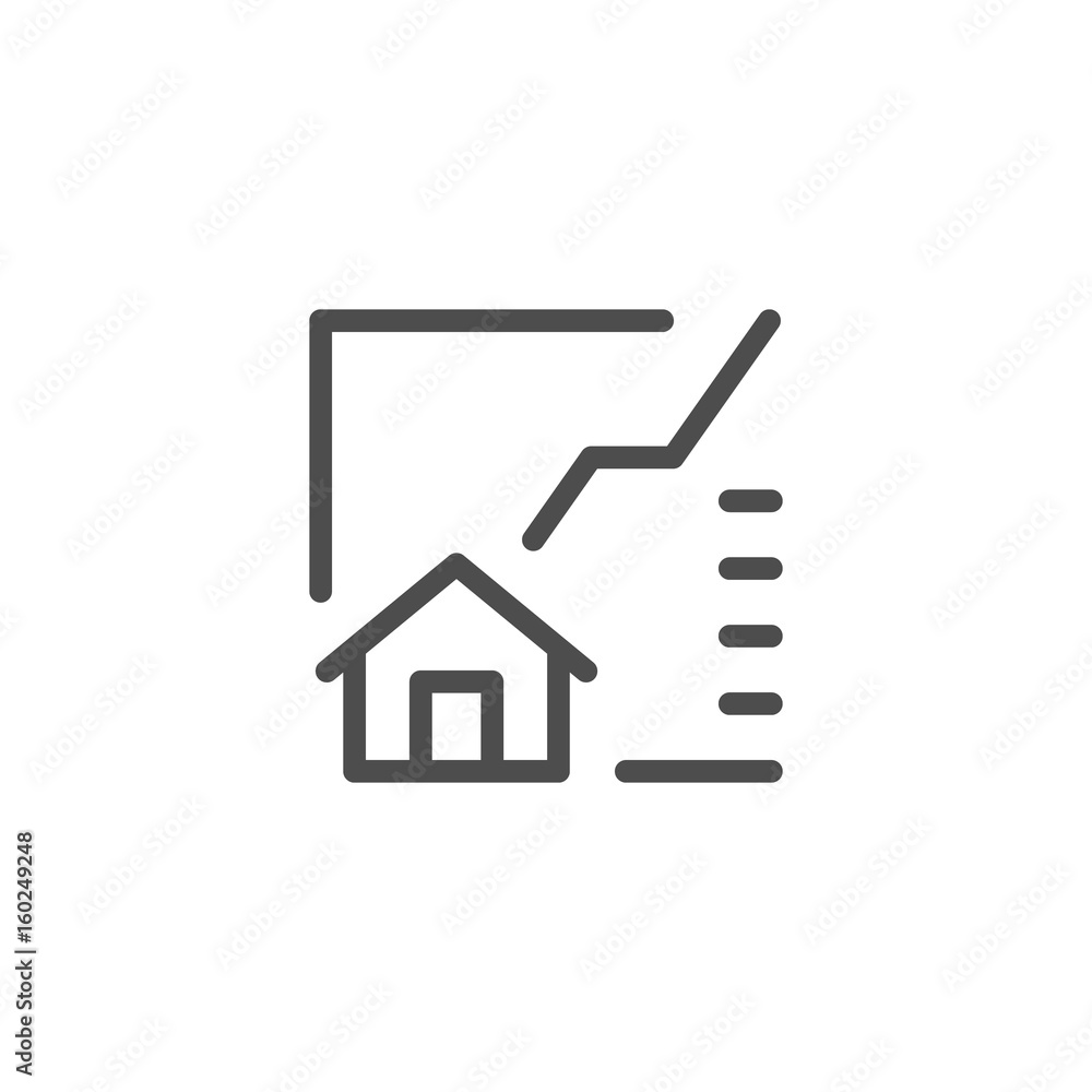 Real estate graph line icon Real estate graph line icon