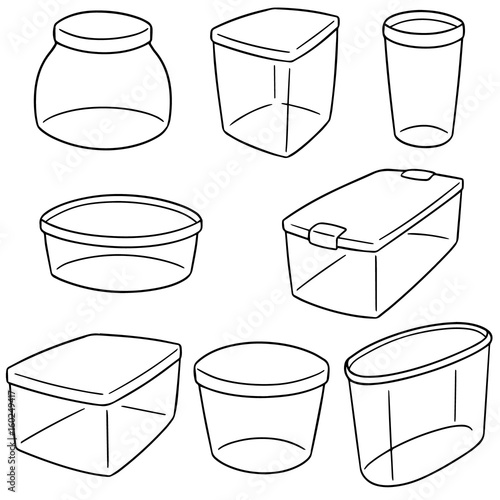 vector set of plastic container