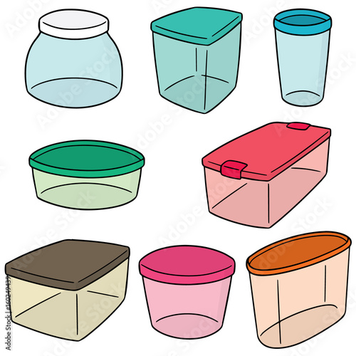 vector set of plastic container
