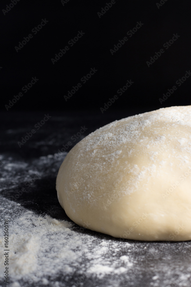 Preparing dough for Focaccia or pizza. Cooking process. Culinary Concept