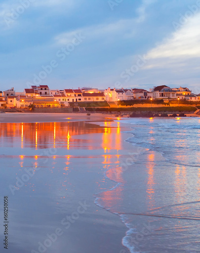 Coastal town at dusk. Portugal