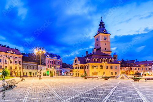 Brasov, Romania. Medieval Council House in the Main Square of the Old Town. photo