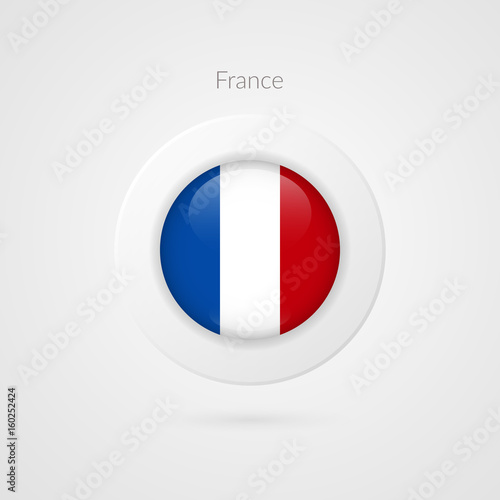 Free Download Vector French flag sign. Isolated France circle symbol. European country illustration icon for presentation, project, advertisement, sport event, travel, concept, web design, badge, logo - GFXLoad