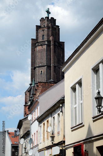 Obraz na płótnie Tower of the church of all saints in Gliwice, Poland w salonie