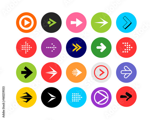 Circular Colorful Arrow button sign