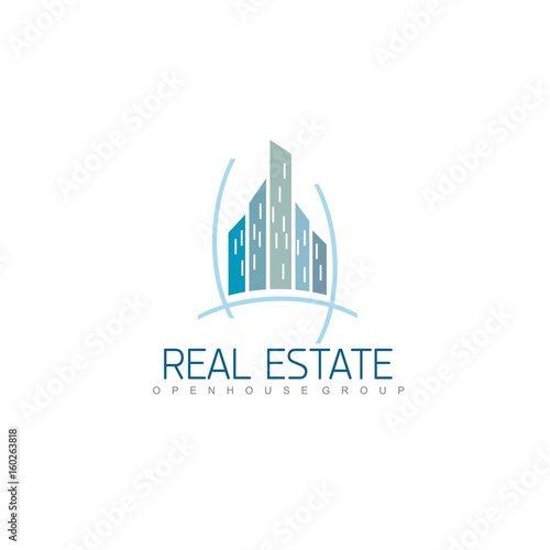 Logo template real estate, apartment, condo, house, rental, business. brand, branding, logotype, company, corporate, identity. Clean, modern and elegant style design