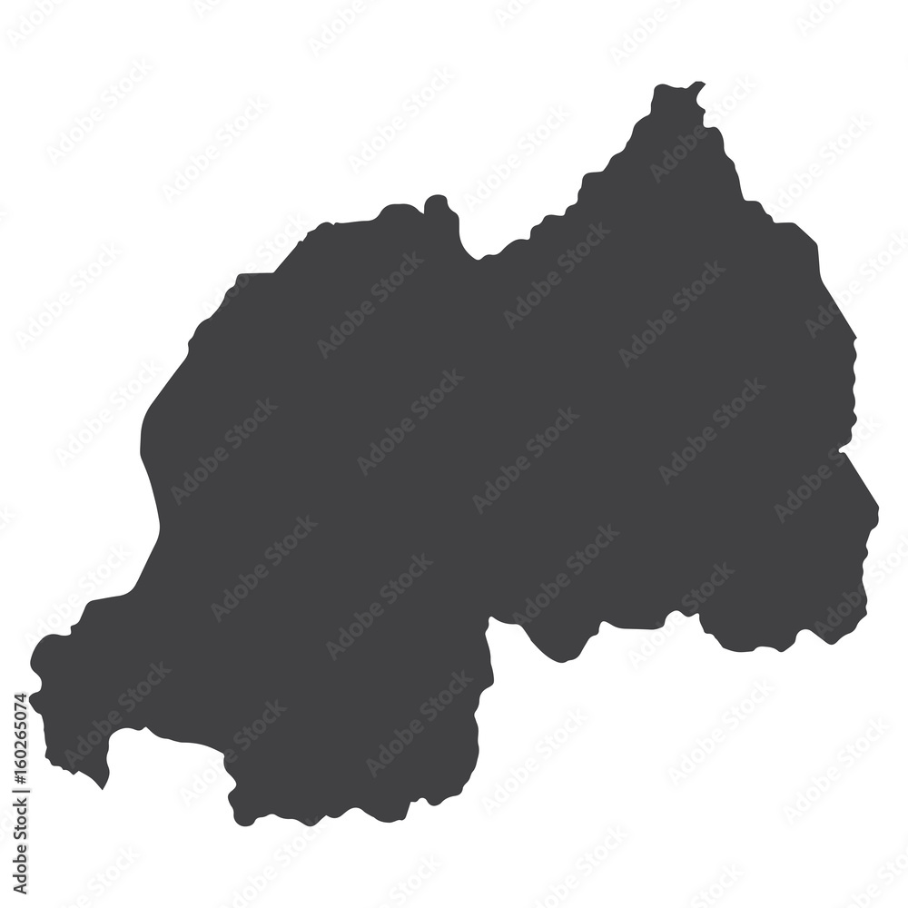 Obraz premium Rwanda map in black on a white background. Vector illustration