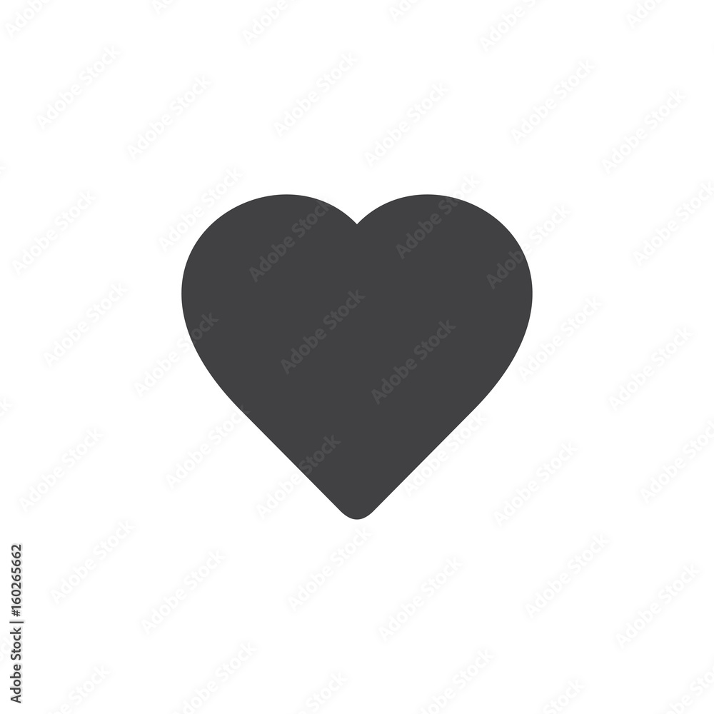 Heart icon in black on a white background. Vector illustration