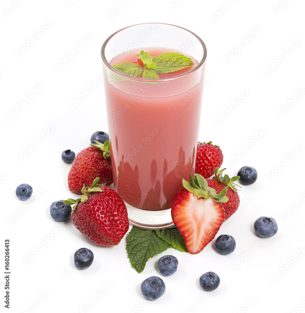 Berries smoothie on white Berries smoothie on white