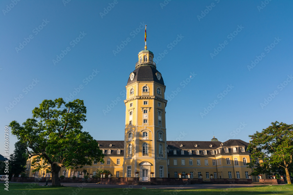 North Side of Karlsruhe Palace Castle Schloss in Germany Blauer Strahl Architecture