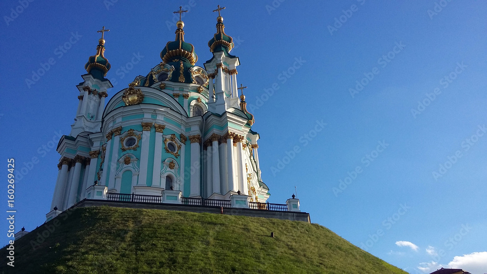Church on a hill against the sky Church on a hill against the sky