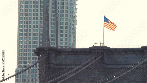 Brooklyn Bridge over the East River in New York City