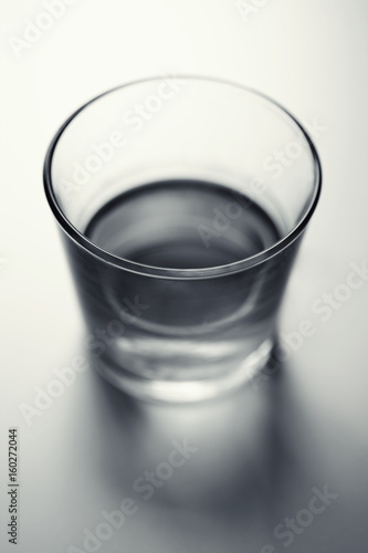 Glass of water, top view