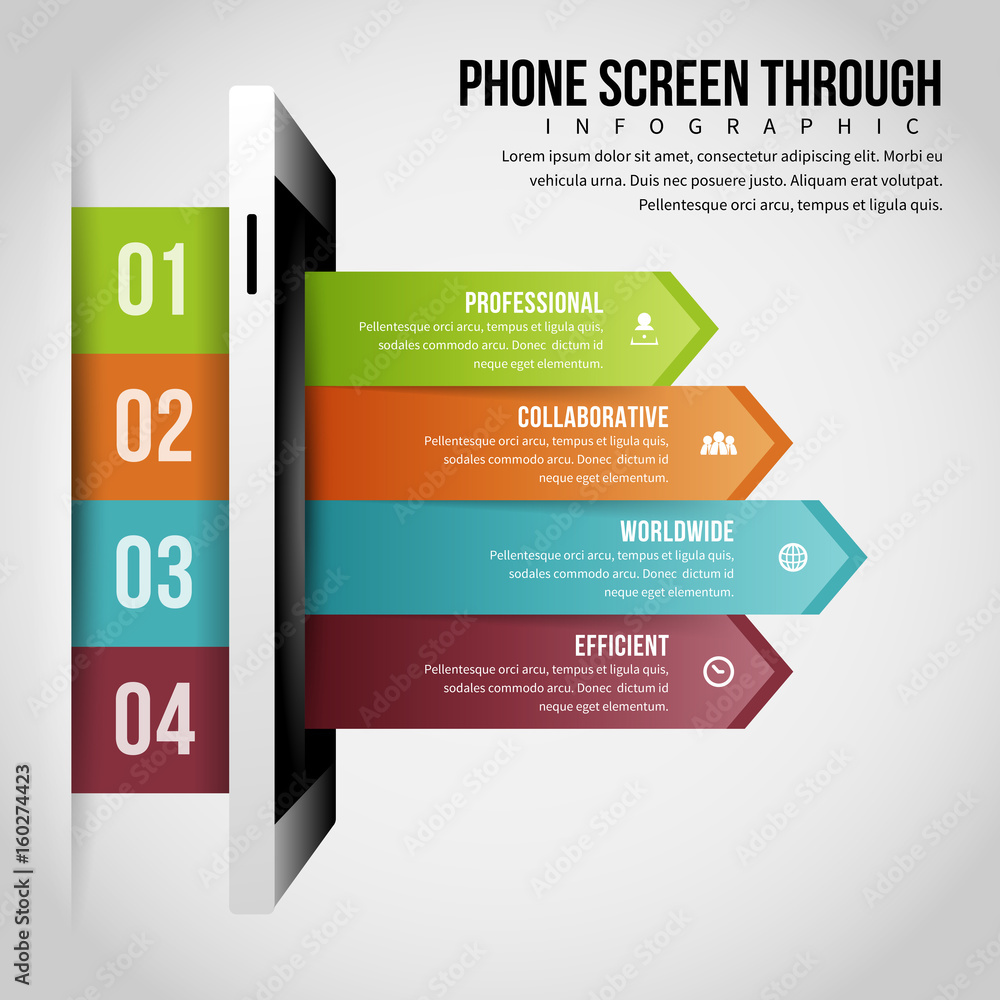 Phone Screen Through Infographic Phone Screen Through Infographic