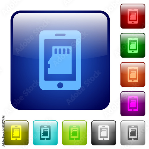 Smartphone memory card color square buttons
