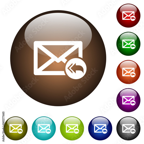 Mail reply to all recipient color glass buttons
