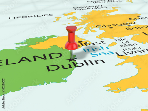 Photography Pushpin on Dublin map